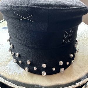 Ruslan Baginskiy Crystal Embellished Baker Boy Cap size M